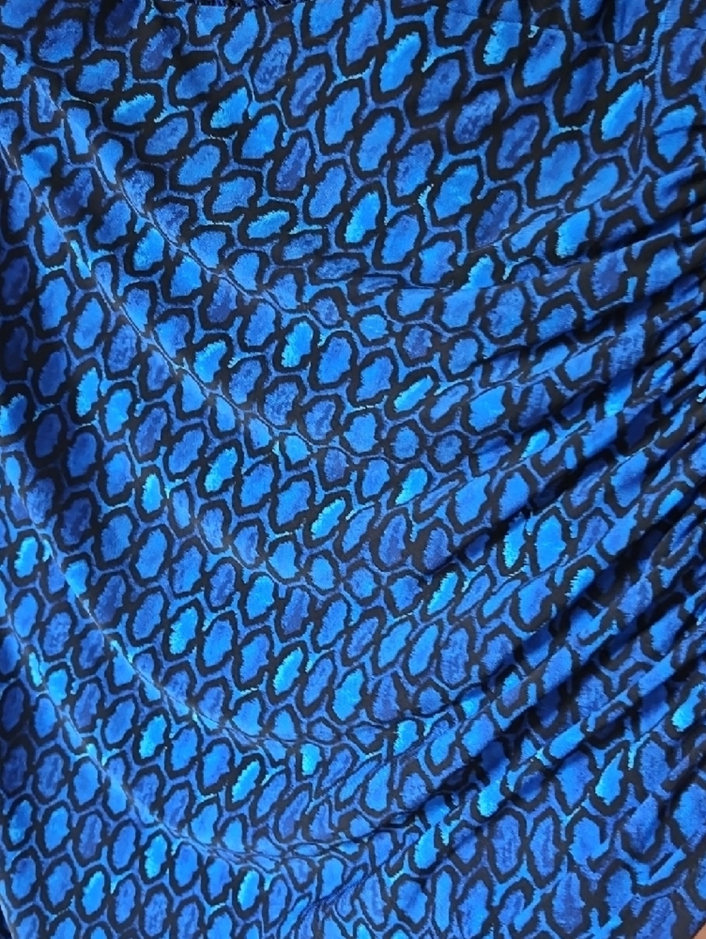 Lauren Ralph Lauren Royal Blue Ruched Midi Faux Wrap